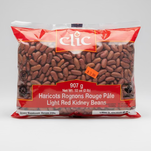 Haricots rognons rouge pale Clic 907g