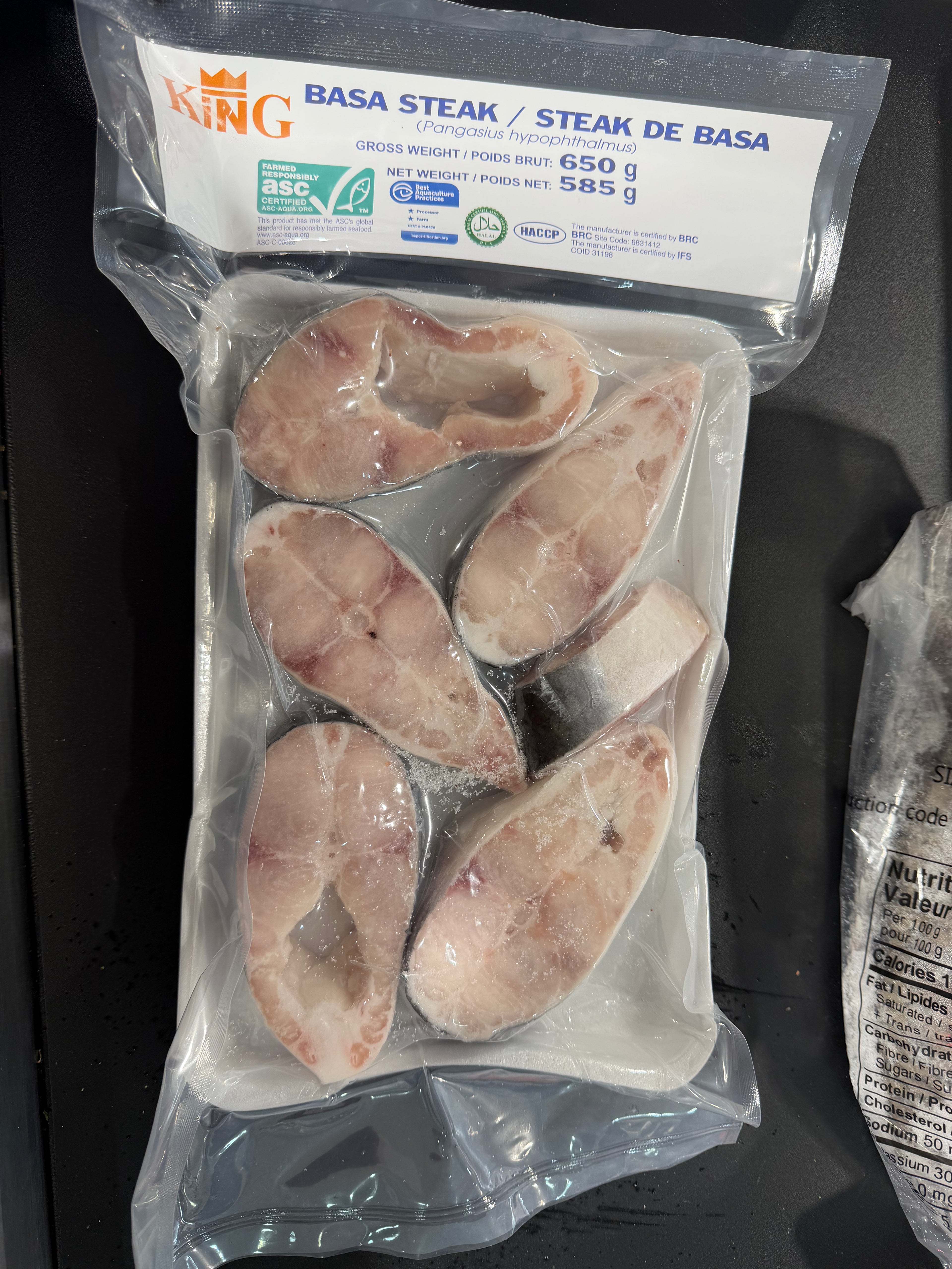 Basa steak 650g
